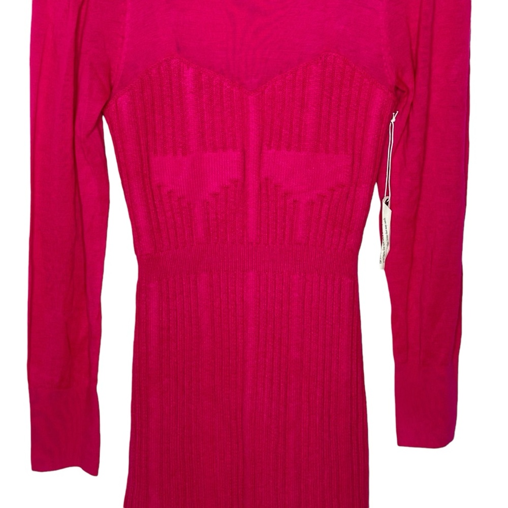 NEW Hot Pink Anthropologie Turtleneck Sweater Dress m - Picture 6 of 16